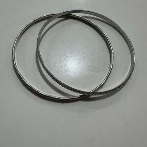 Elegant Silver Bangle Set